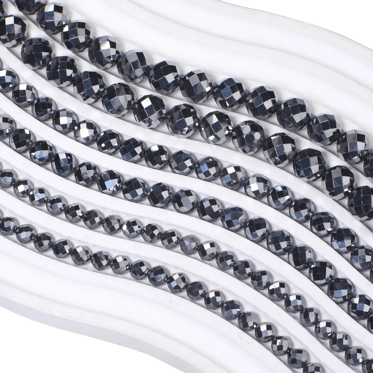 Terahertz Stone Faceted Round Loose Beads 6mm 8mm 10mm | DIY Jewelry