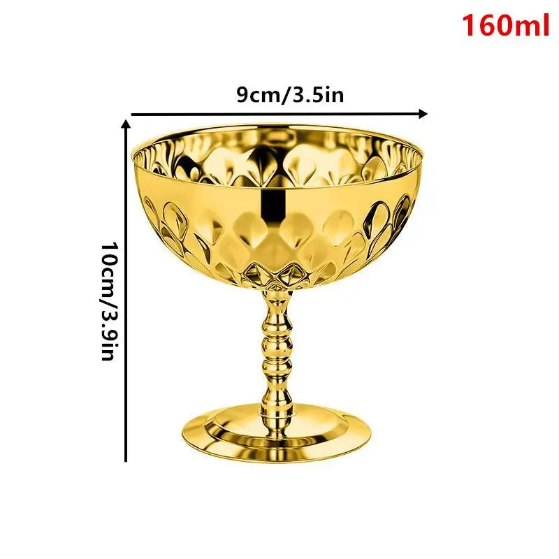 Stainless Steel Goblet Snack Bowl – Ice Cream, Salad & Fruit