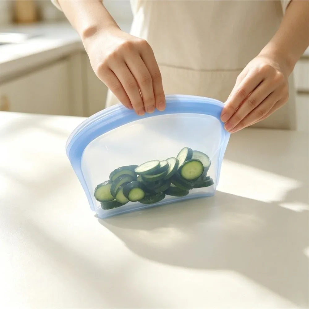 Silicone Food Storage Bag 800ml – Reusable, Leakproof, BPA Free