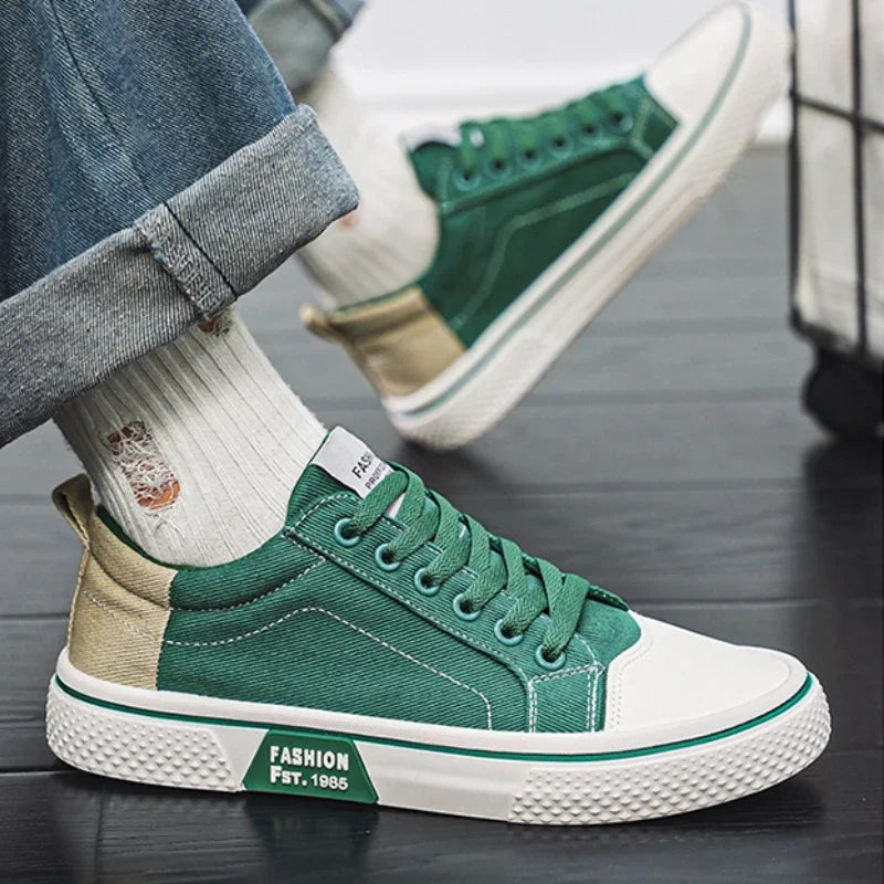 LEDP Men's Canvas Sneakers – Breathable Non-Slip Skate Shoes