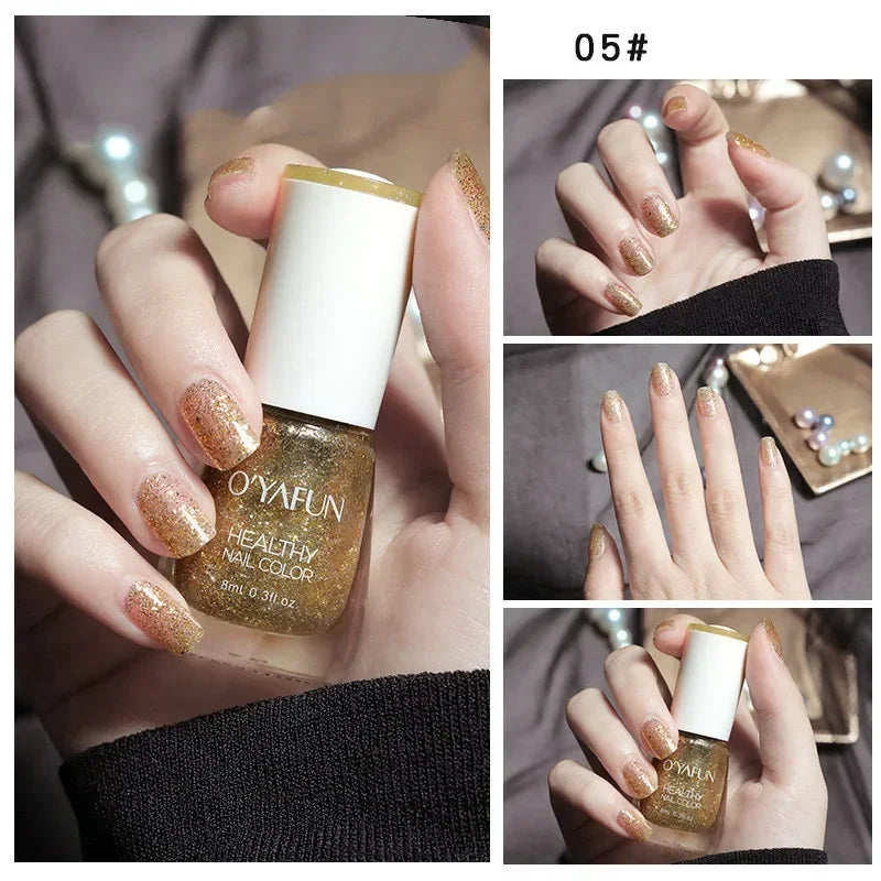Handaiyan 8ml Water-Based Nail Polish – 40 Colors, Peel-Off