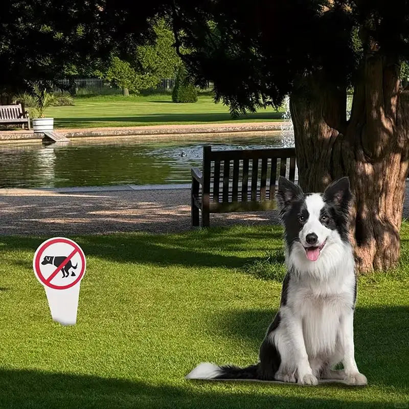 No Dog Poop Waterproof Yard Sign | Garden Stake Warning Sign