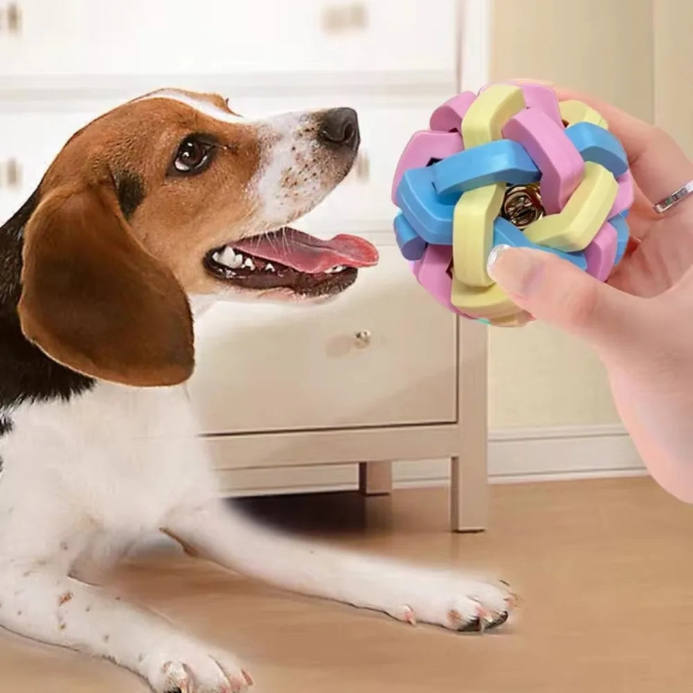 TPR Woven Bell Ball – Bite-Resistant Chew Toy for Cats & Dogs