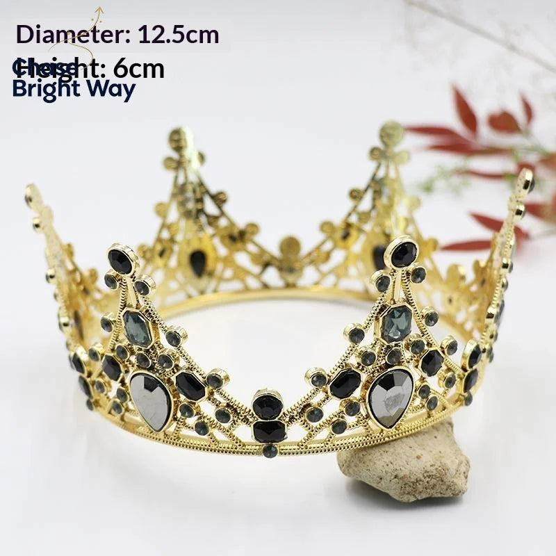Pearl Crown Cake Topper – Gold Princess Tiara Party Decor