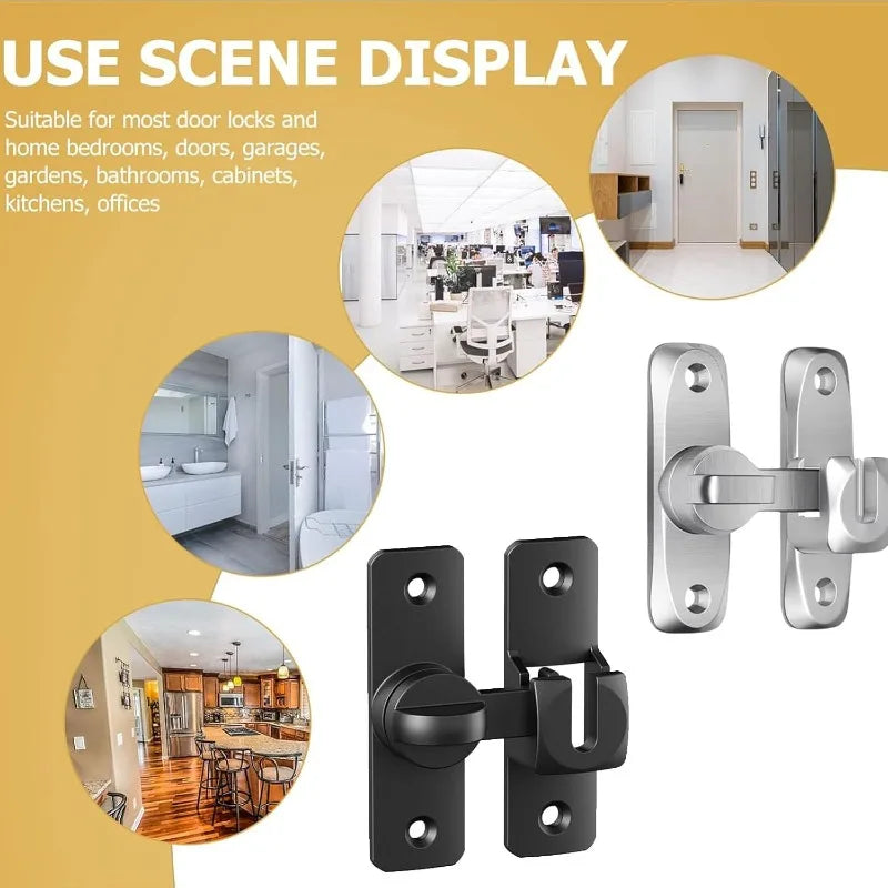 Zinc Alloy Flip Door Bolt Latch – 90/180° Gate & Sliding Lock