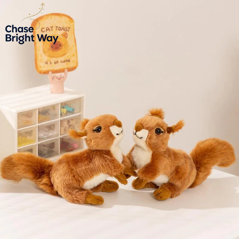 Realistic Squirrel Stuffed Plush Toy – Soft Animal Doll 16cm