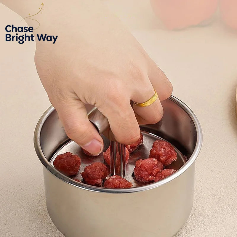 Stainless Steel Meatball Maker Mold – 6 or 12 Hole Manual Press