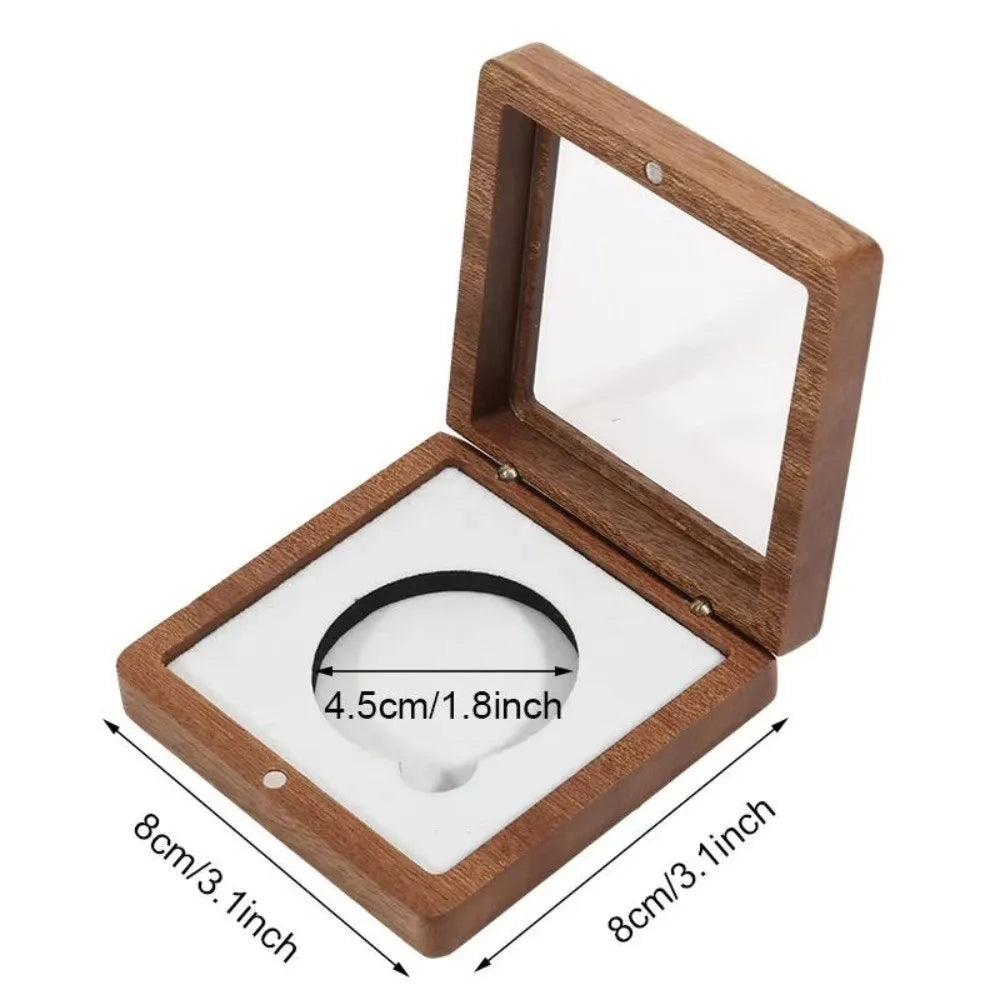 Walnut Wood Coin Display Box – Coin & Badge Window Gift Box