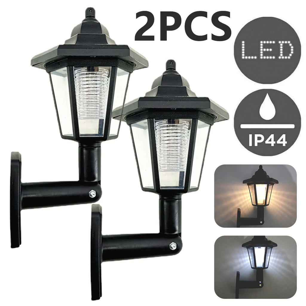 Solar Hexagonal LED Wall Light – Outdoor Waterproof Garden Sconce