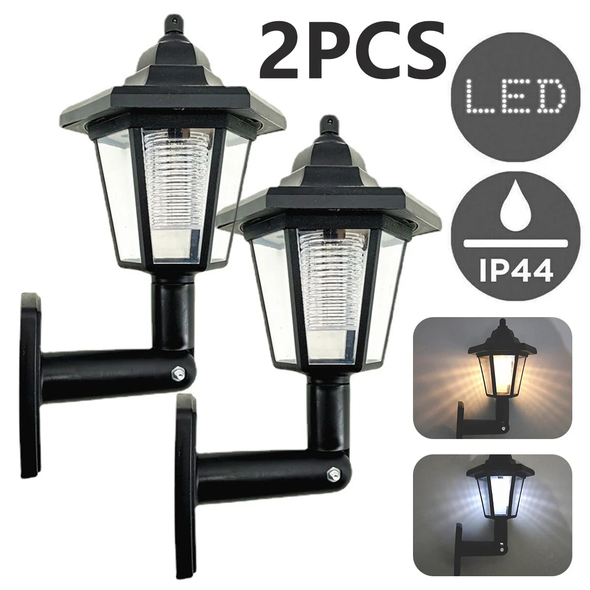 Solar Hexagonal LED Wall Light – Outdoor Waterproof Garden Sconce