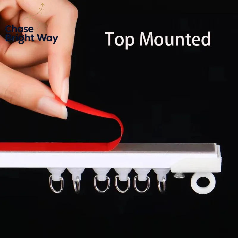 Self-Adhesive Curtain Track – No-Drill Nano Silent Sliding Rail