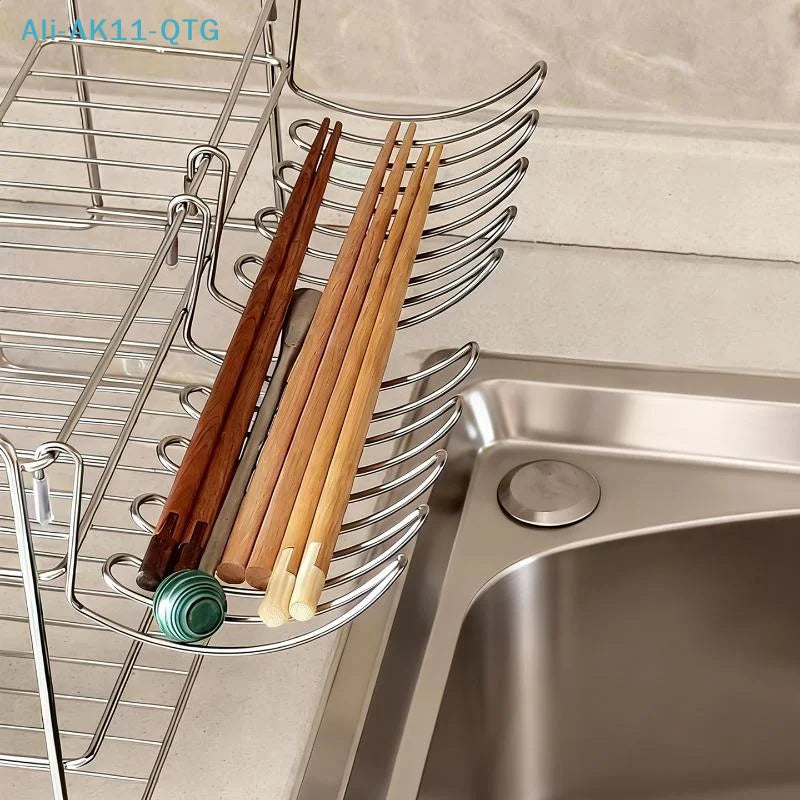Wall-Mount Stainless Steel Sink Basket & Sponge Holder