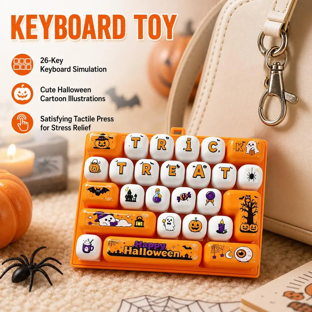 Halloween 26-Key Keyboard Fidget Keychain Pendant Toy | Tactile