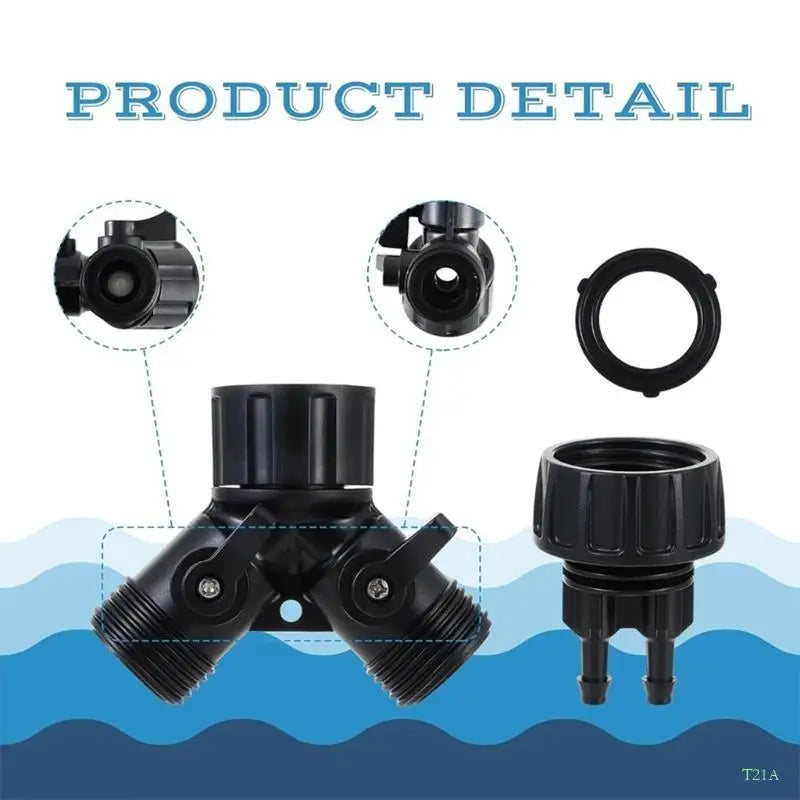 4-Way Garden Hose Splitter – 3/4" Tap Divider & Flow Control