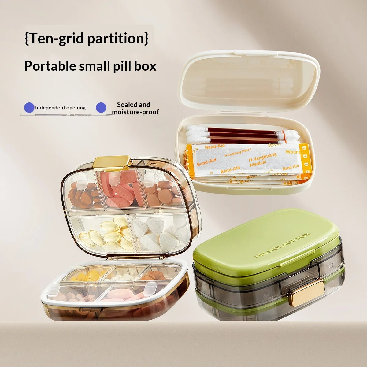 10-Compartment Weekly Pill Organizer – 7-Day Travel Case