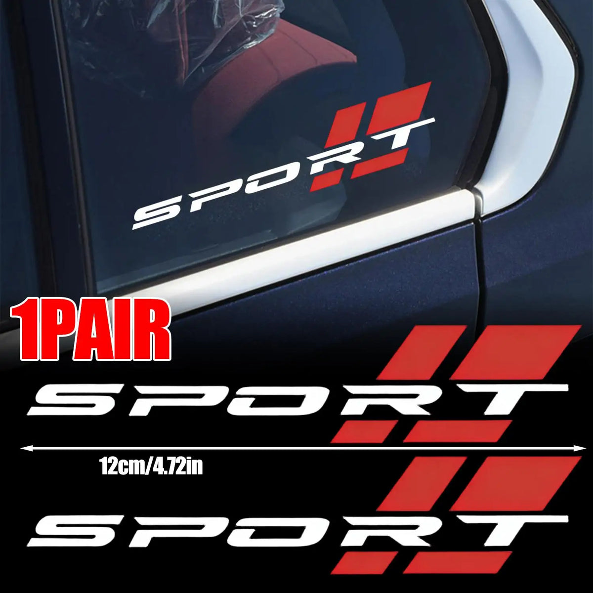 Sport Racing Car Wiper Stickers – PVC Vinyl Decals 2-Pack