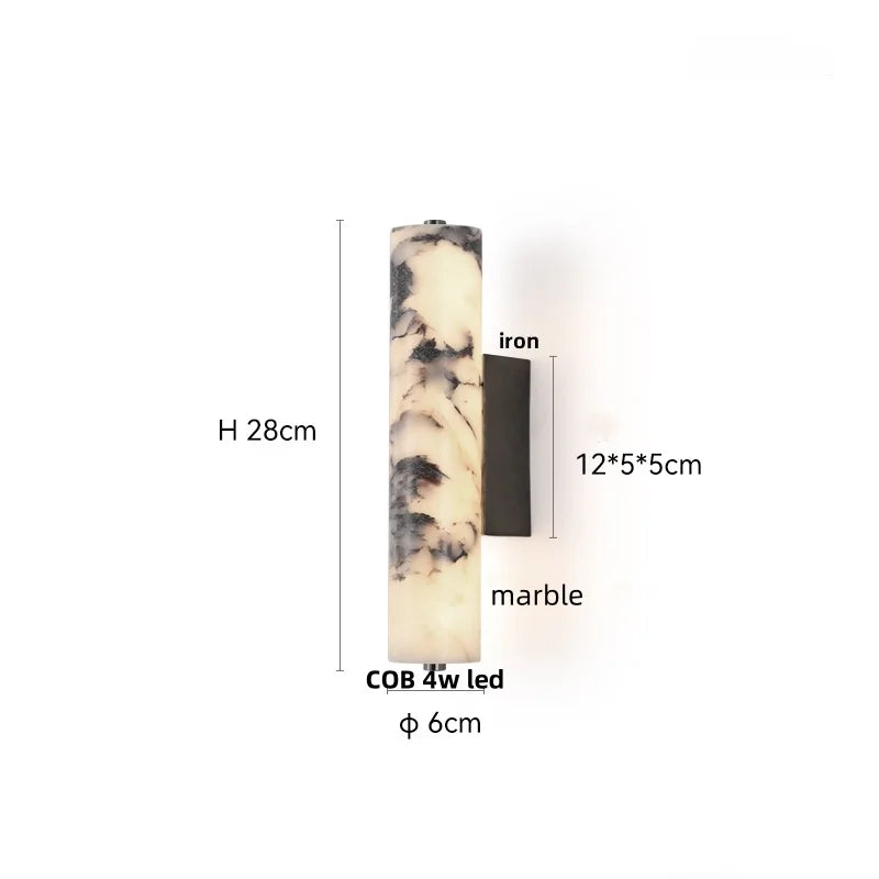 White Marble LED Wall Sconce | Wabi Sabi Stone Wall Lamp