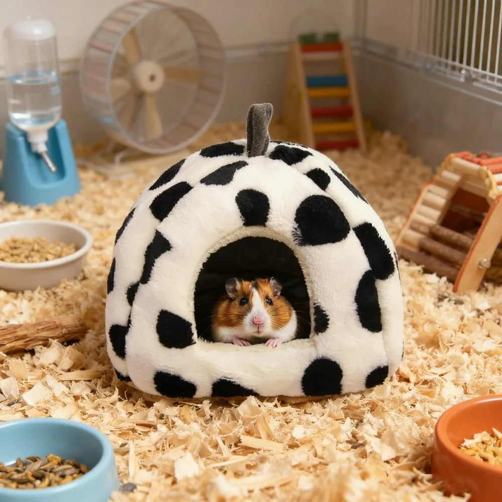 Coral Fleece Hamster Hideaway Bed – Plush Small Pet Nest