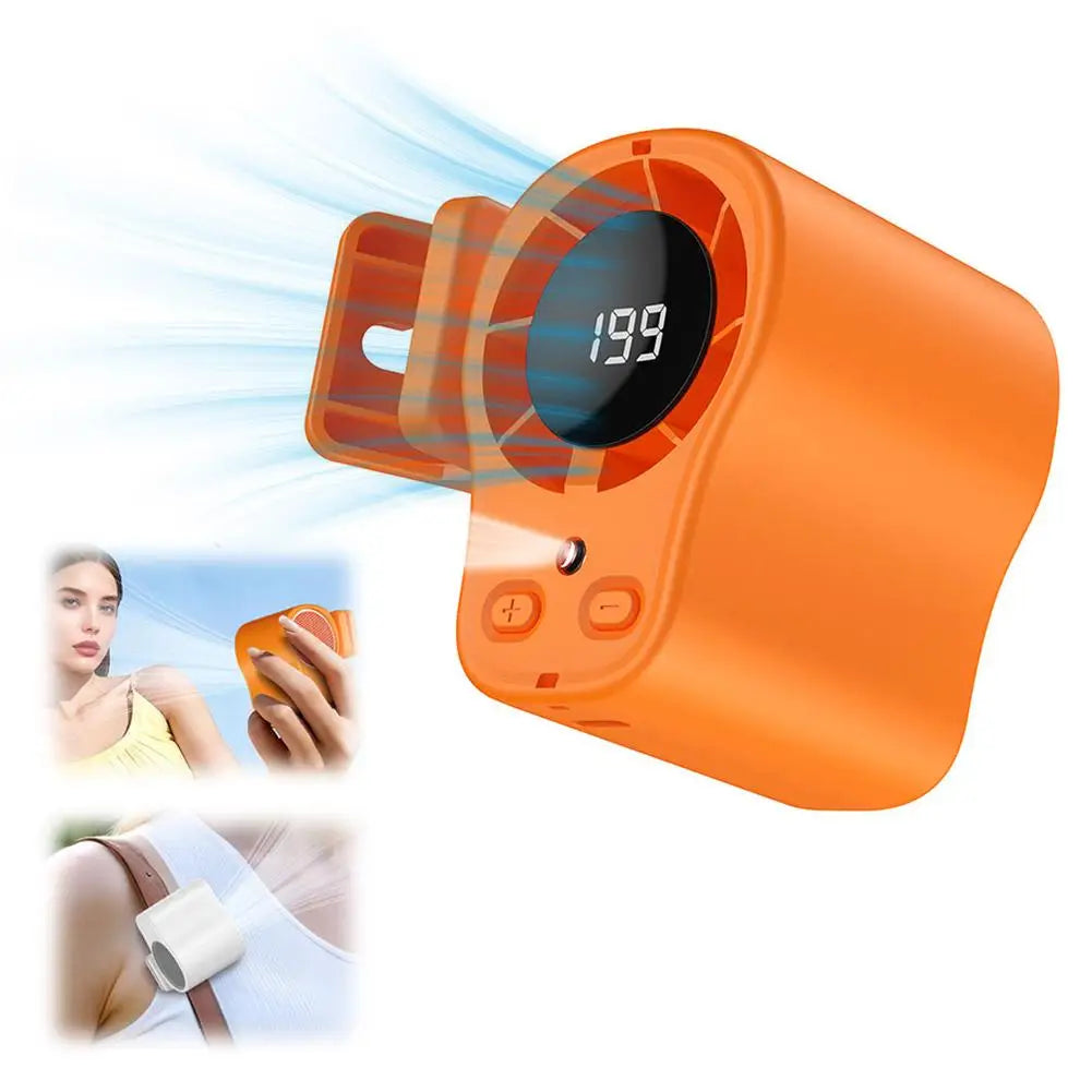 USB Rechargeable Clip-On Portable Fan | LED Display 360°