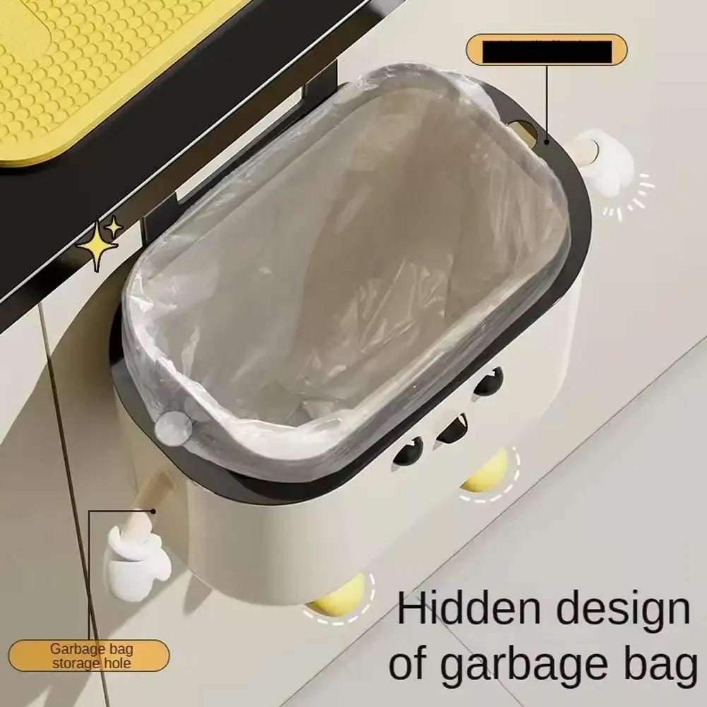 Wall Mounted Trash Can with Lid – No-Drill 9L/12L Waste Bin