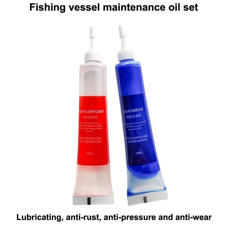 Fishing Reel Maintenance Oil & Grease Set – 20ml x 2