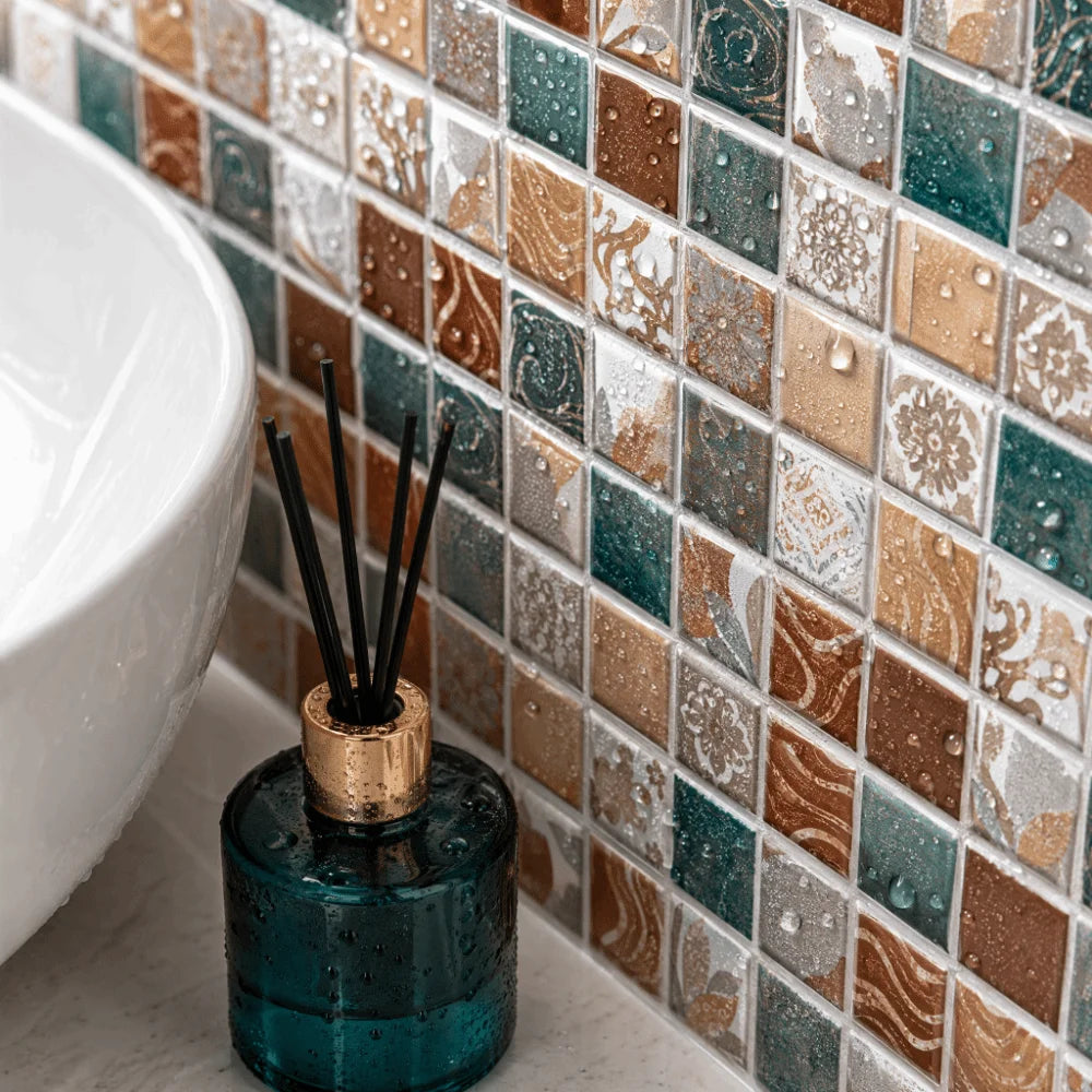 Peel & Stick Kitchen Backsplash Tiles – Brown PVC 6-Pack