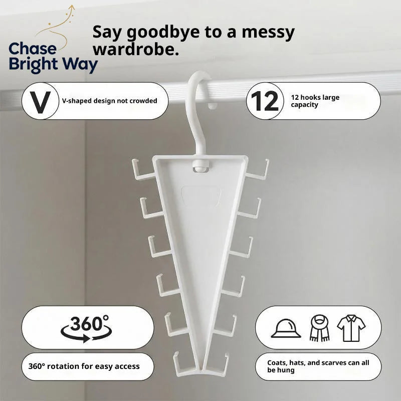 V-Shape 10-Hook Closet Hanger Organizer – Space-Saving