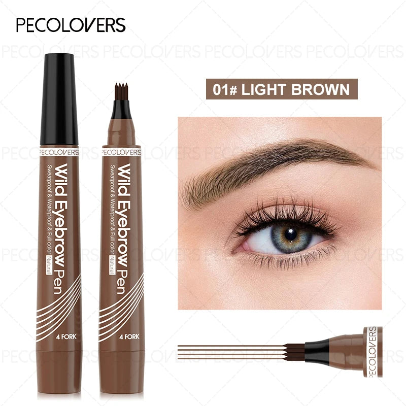 SAMMY 4-Head Waterproof Eyebrow Pen – Long-Lasting Brow Pencil