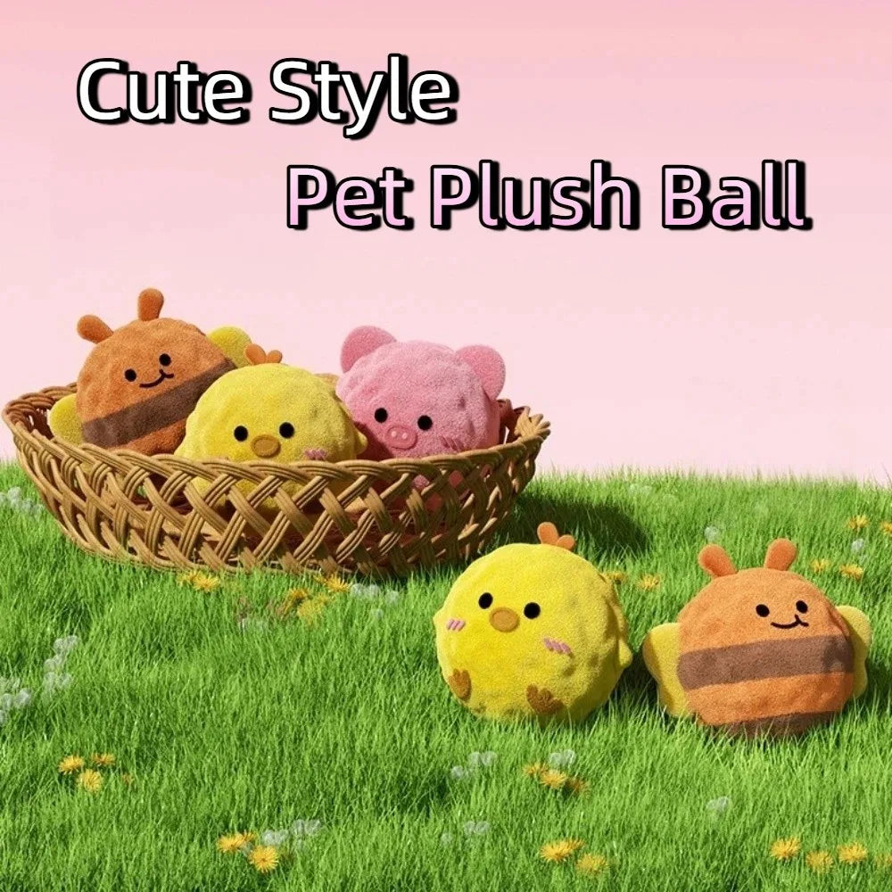 TPR Squeaky Dog Ball – Bite-Resistant Bee Chick Piggy Toy