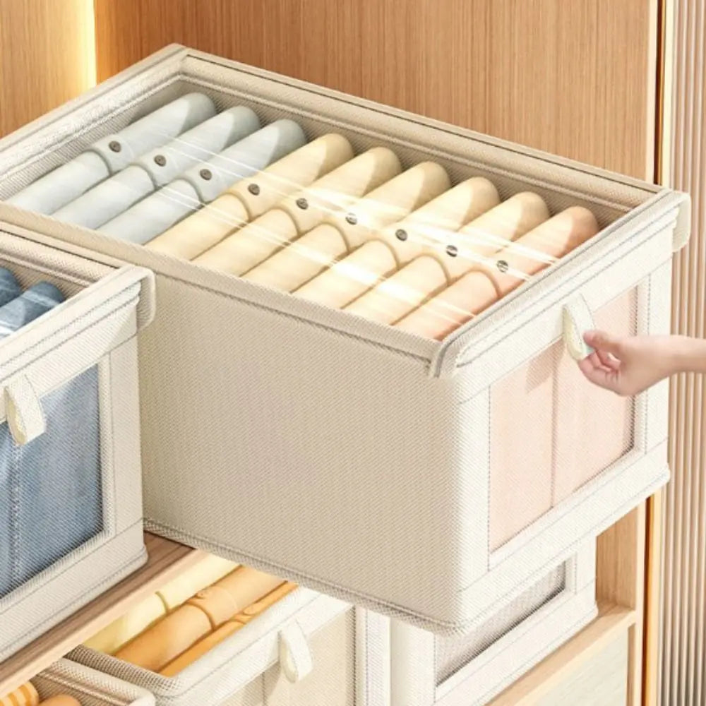 Visual Clothes Storage Box with Lid – Dustproof Drawer Organizer