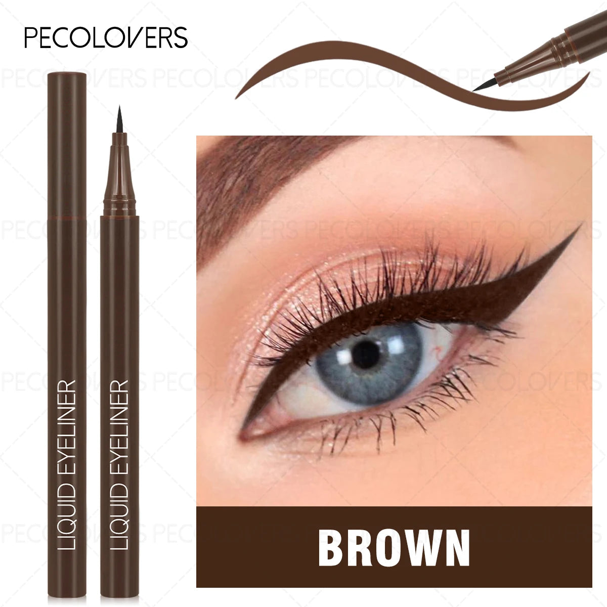 Waterproof Liquid Eyeliner Pen – Black & Brown, Long-Lasting