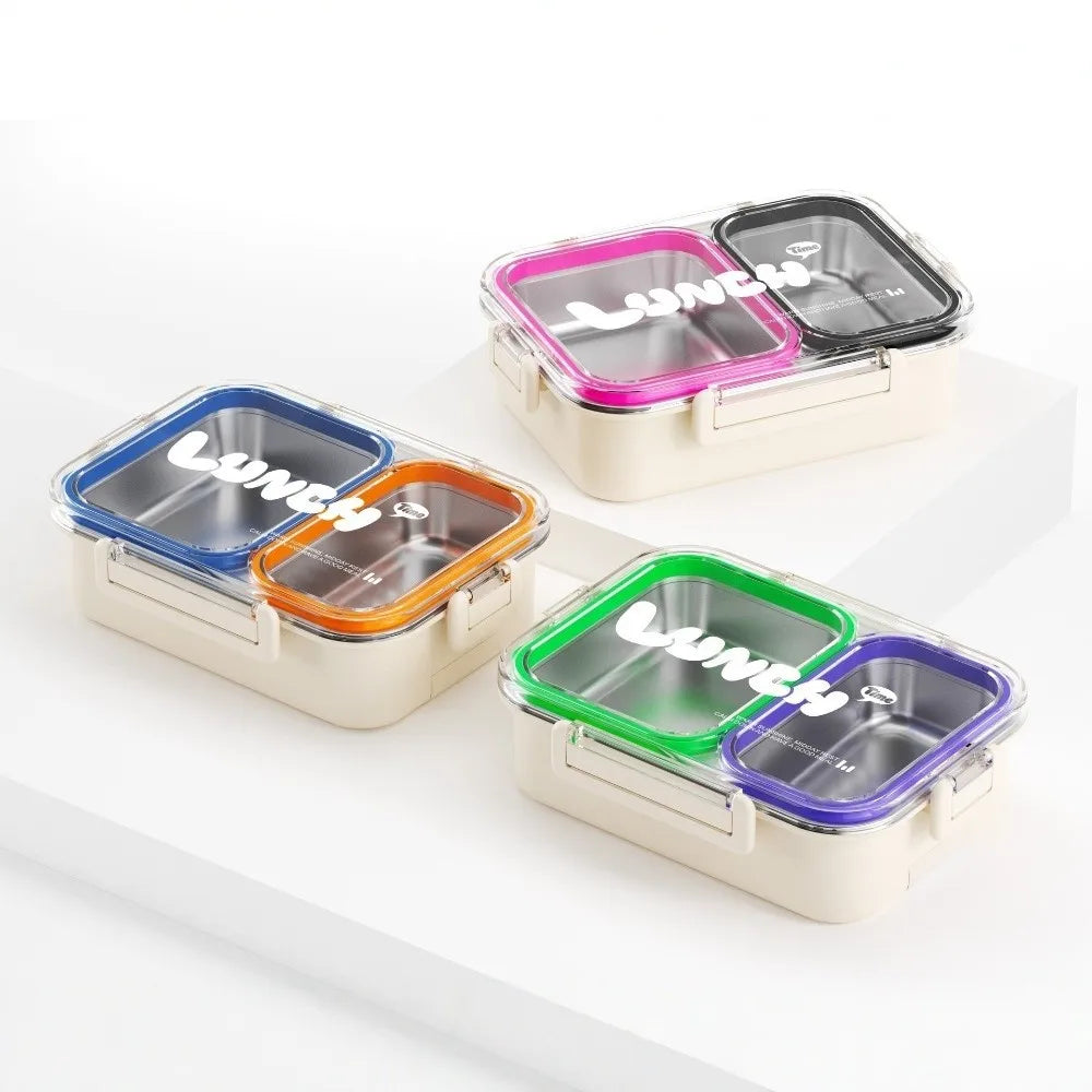 Stainless Steel Divided Lunch Box – Leakproof Food Container