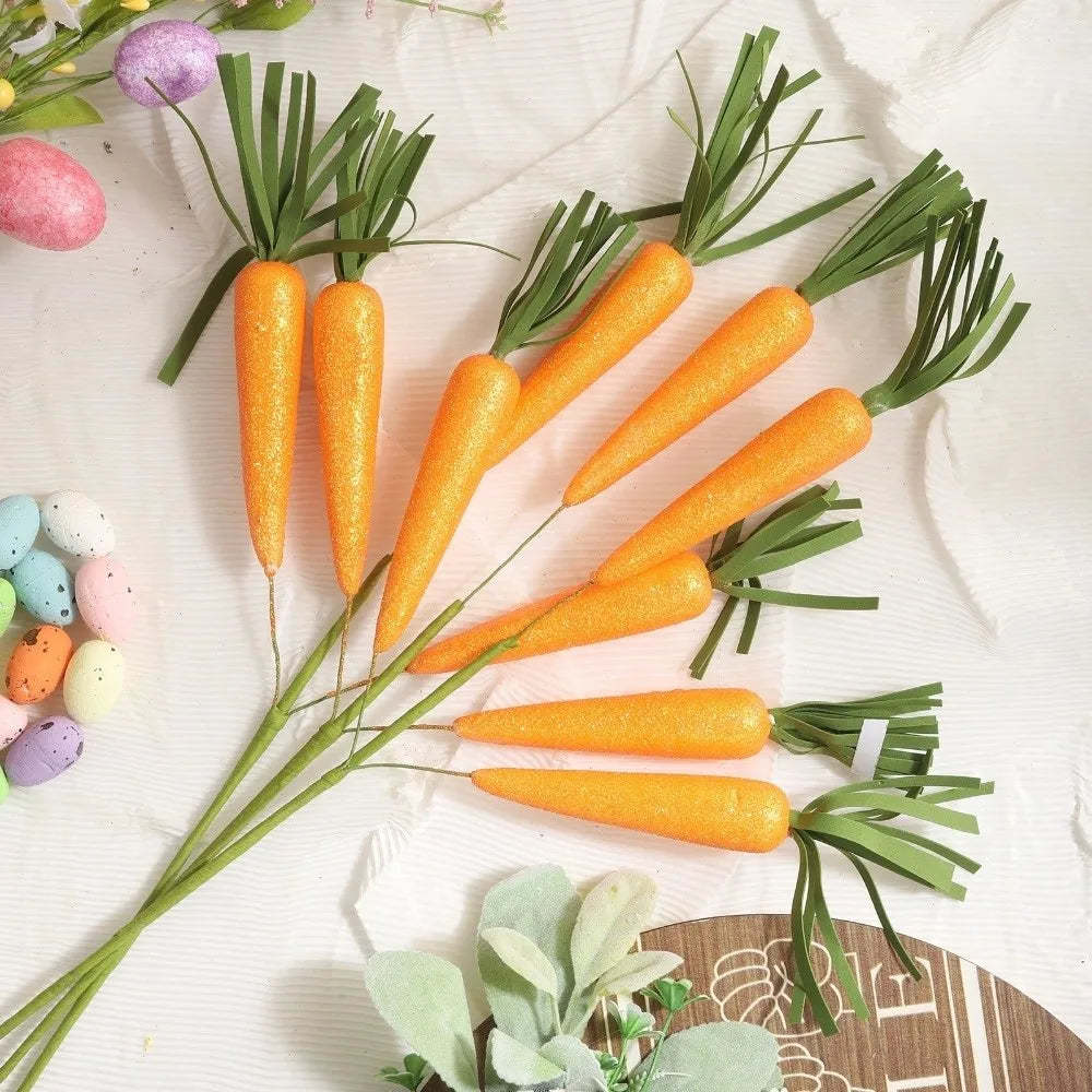 Easter Egg Carrot Artificial Flower Bouquet – Foam Branch Décor