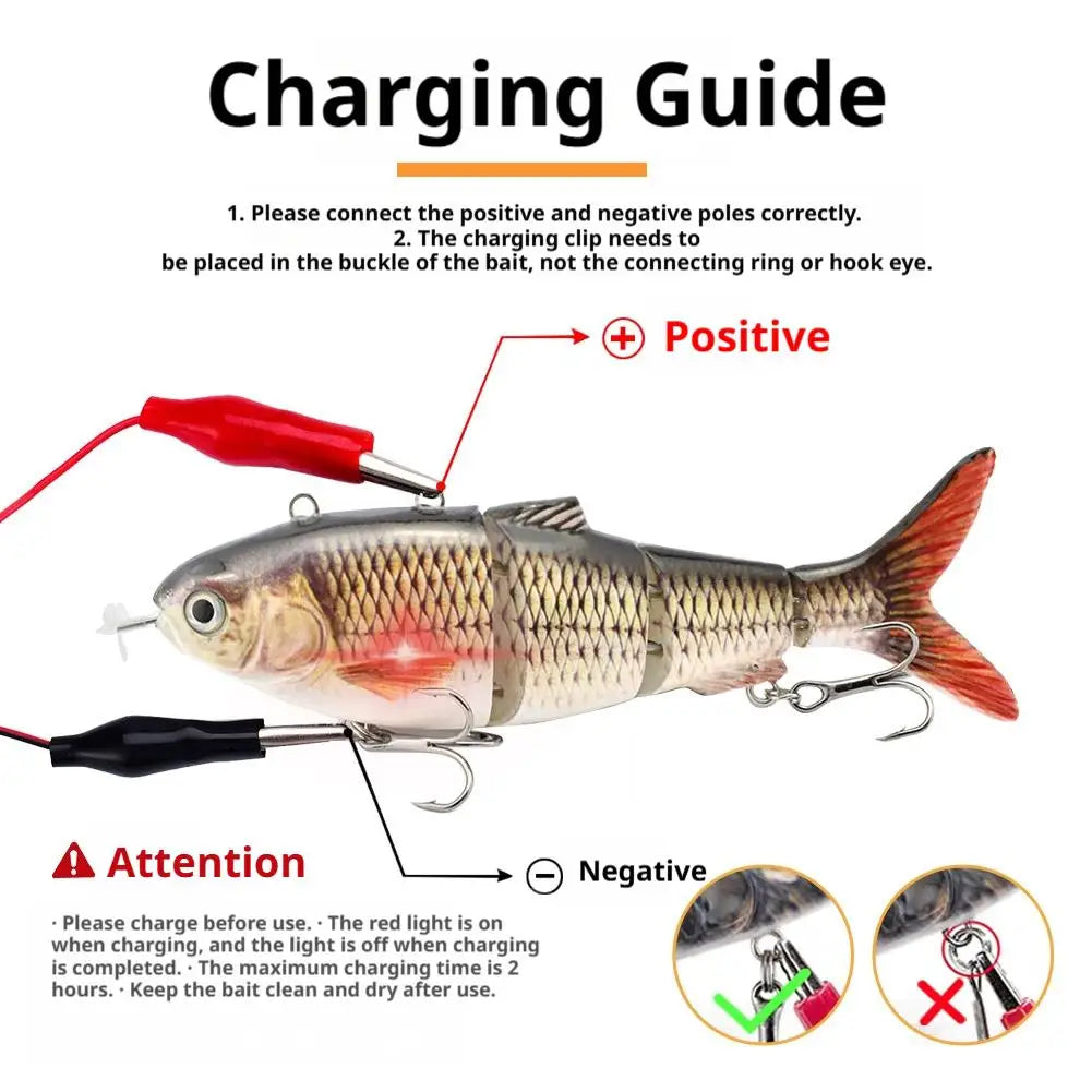 3D Robotic Electric Fishing Lure – USB Rechargeable, 4 Swim Modes
