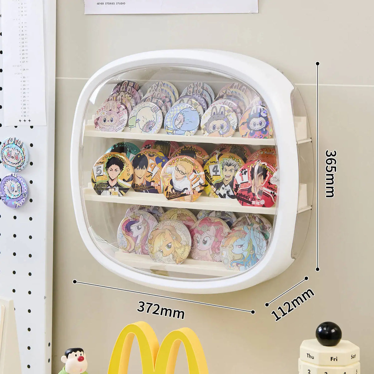 Space Capsule Figurine Display Case with LED Light – 12-Slot