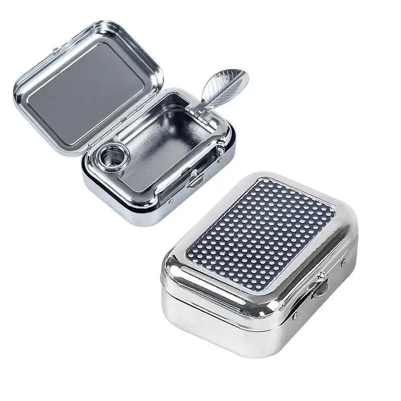 Stainless Steel Pocket Ashtray – Sealed Lid Portable Travel