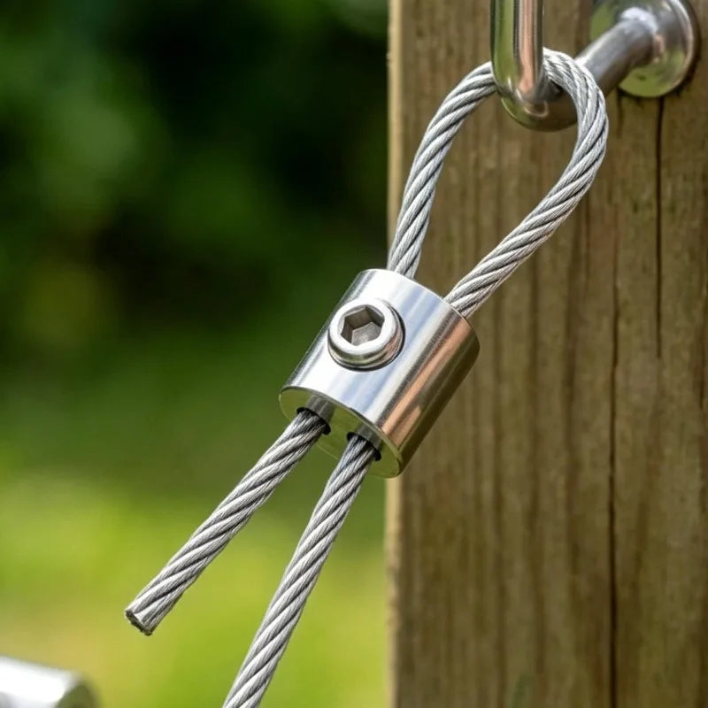 Alloy Wire Rope Clips – Adjustable Dual-Hole Cable Clamps 2-Pack