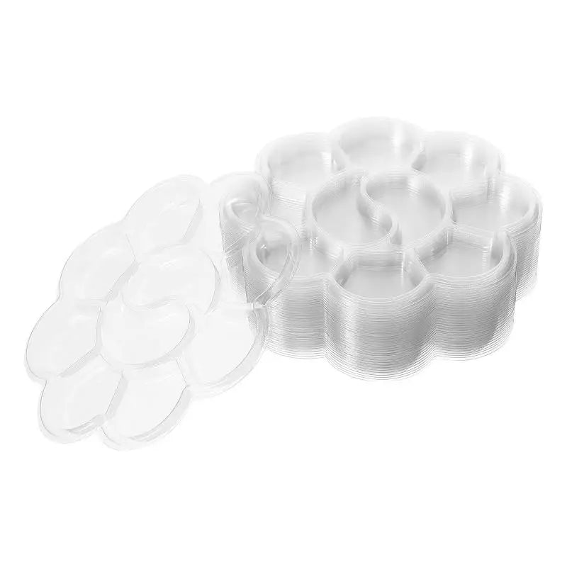 50-Pack Disposable Watercolor Paint Mixing Palettes – Plastic Trays