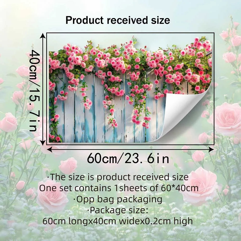 Multicolor Flower Fence Wall Sticker – Self-Adhesive Decal