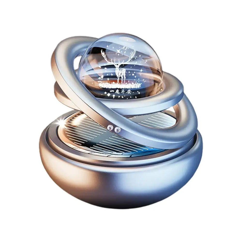 Solar Rotating Crystal Ball Car Aromatherapy Hanging Ornament