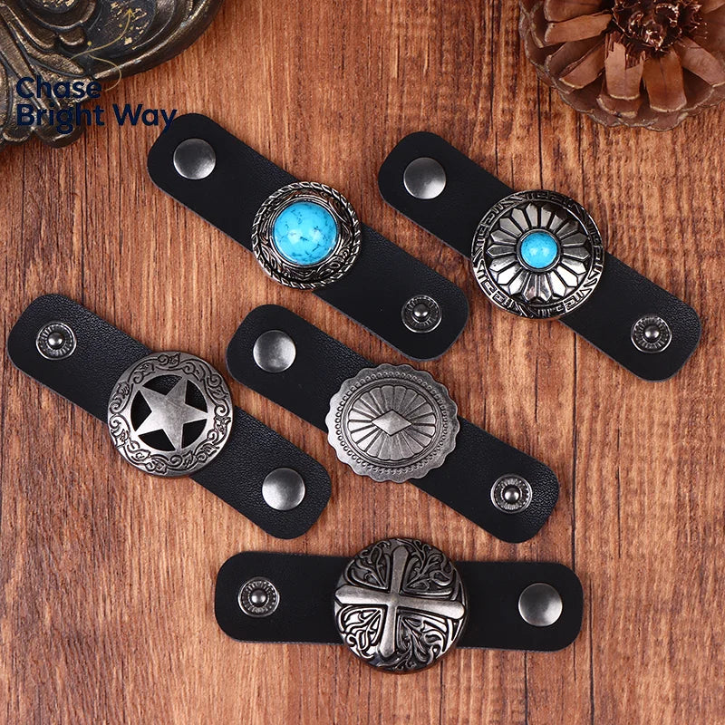 Western Vintage Scarf Slide Ring Buckle – Zinc Alloy Neckwear Clip