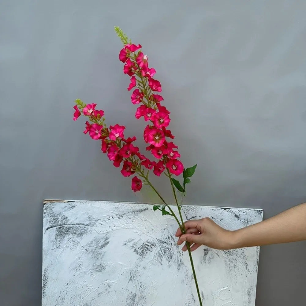 Pink Artificial Larkspur Silk Flower Stems – Faux Floral Bouquet