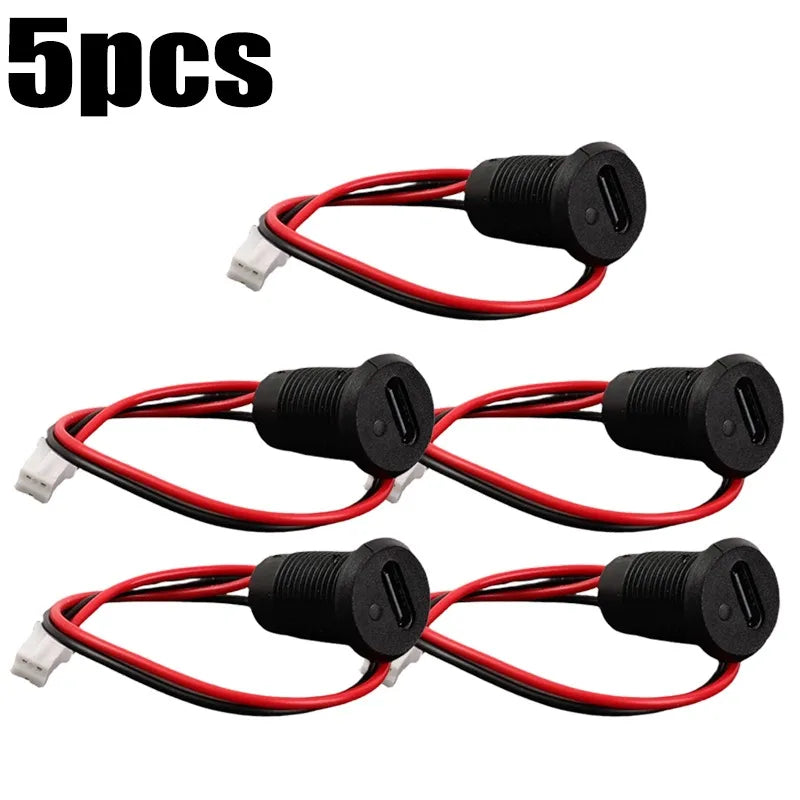 Waterproof USB-C Panel Mount Connector | Snap-In Car Dashboard