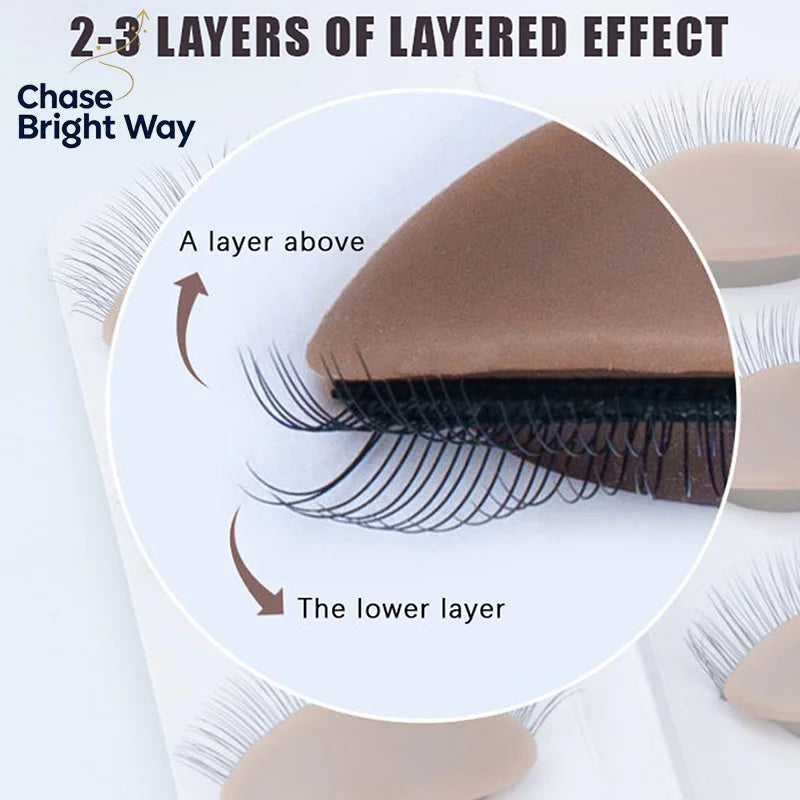 Silicone Eyelash Extension Practice Mannequin – 3 Pairs Set
