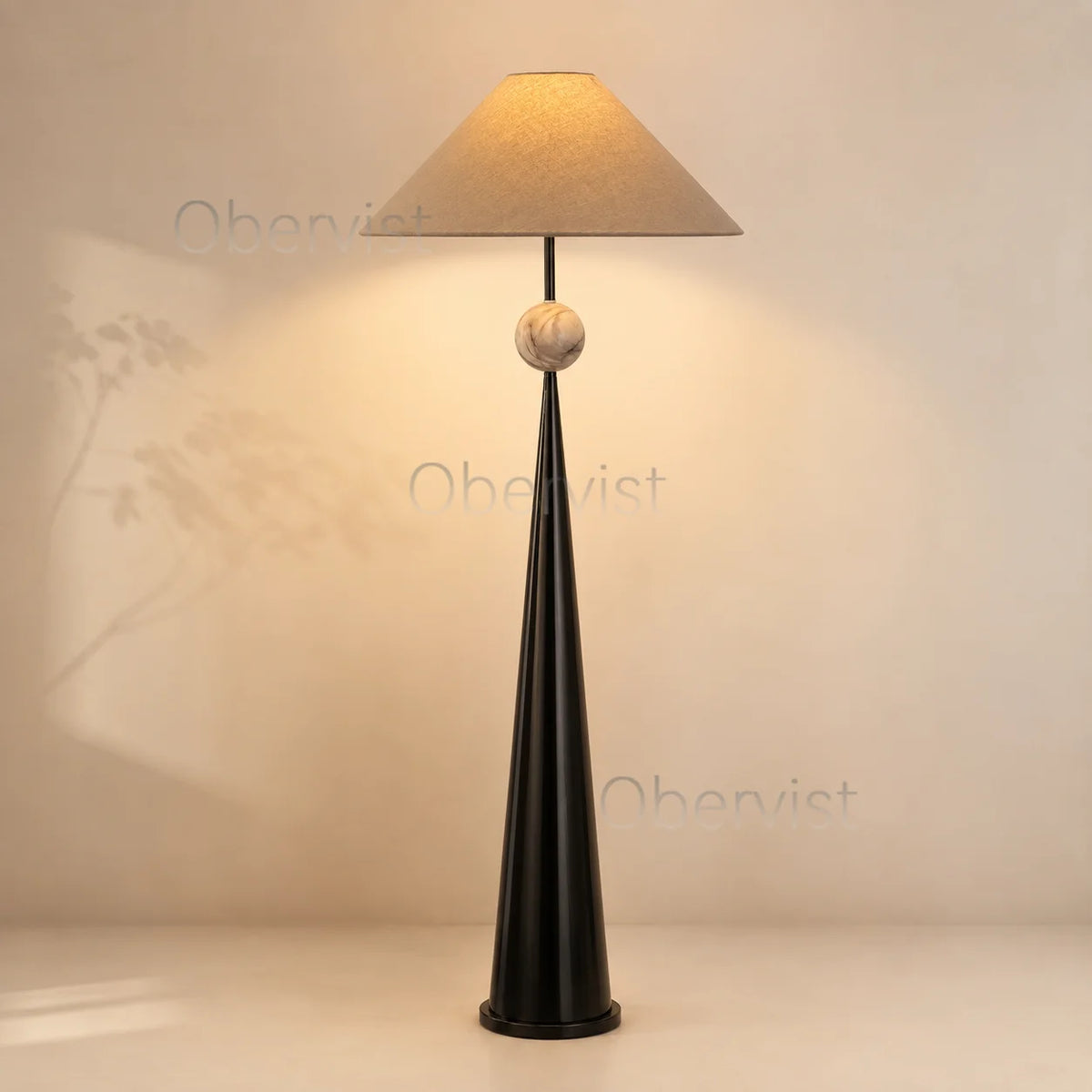 Textured Fabric Shade Floor Lamp | Modern Standing Light