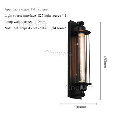 Retro Industrial Iron Wall Sconce – E27 LED Indoor Light