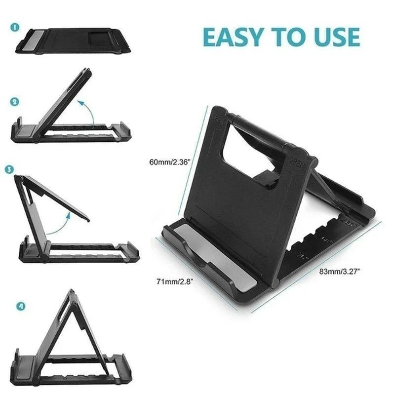 Mini Foldable Phone & Tablet Stand – Adjustable Desktop Holder