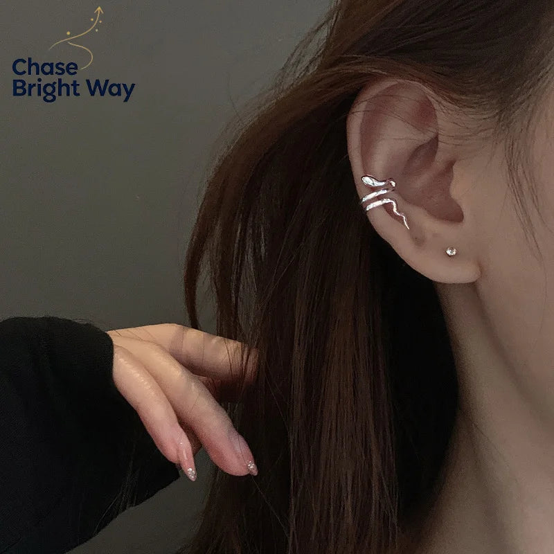 Punk Snake Ear Cuff Clip-On Earrings – No Piercing, 1 Pair