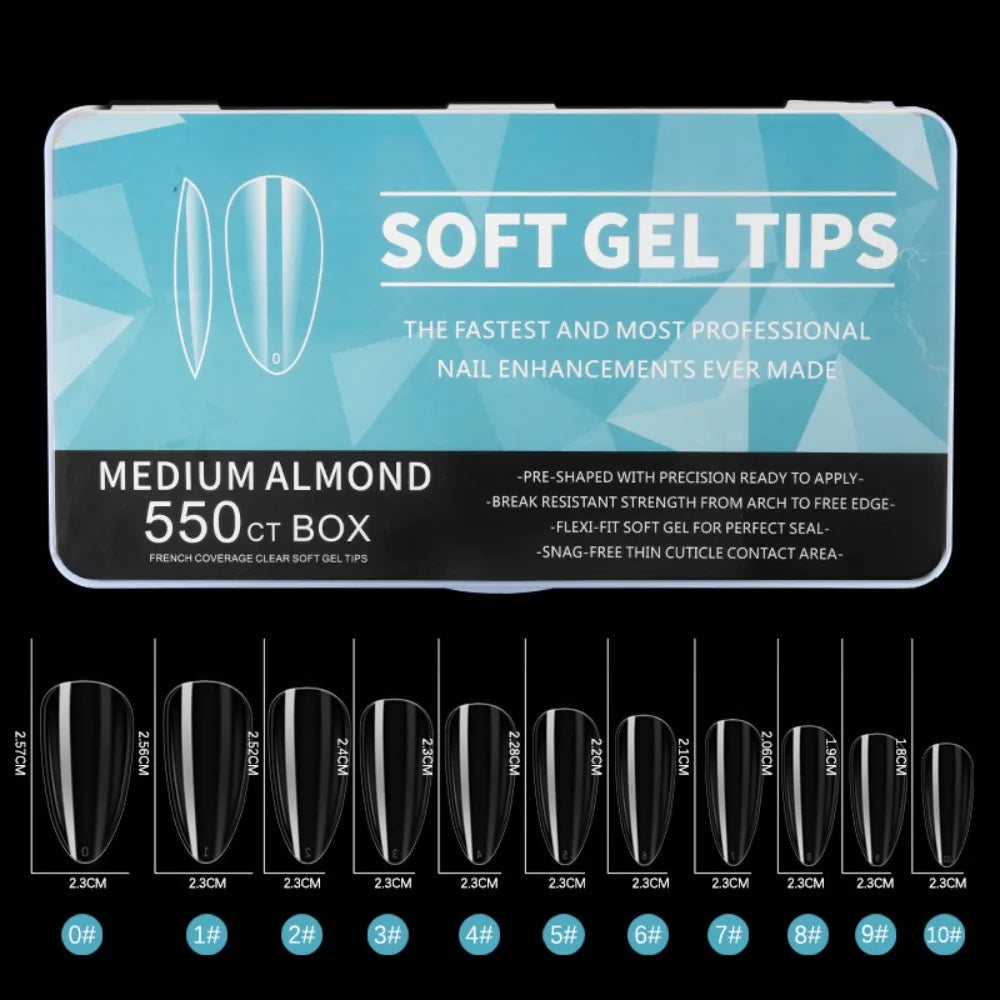550 Pcs Nail Dual Forms – Oval Coffin Almond Square Molds