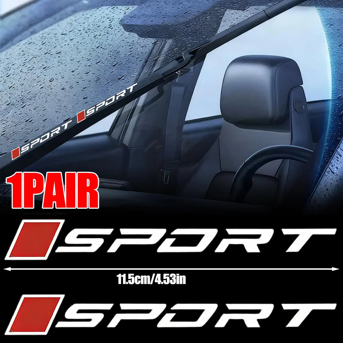 Sport Racing Car Wiper Stickers – PVC Vinyl Decals 2-Pack